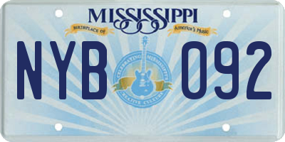 MS license plate NYB092
