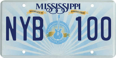 MS license plate NYB100