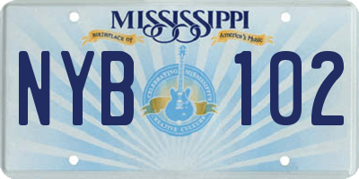 MS license plate NYB102