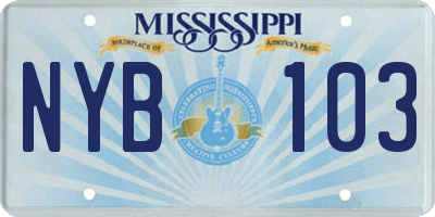 MS license plate NYB103