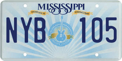 MS license plate NYB105