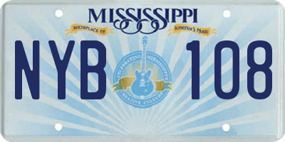 MS license plate NYB108