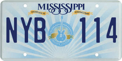 MS license plate NYB114