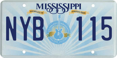 MS license plate NYB115