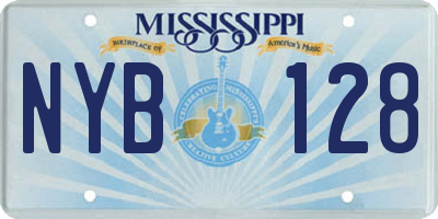 MS license plate NYB128
