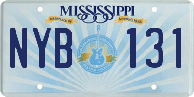 MS license plate NYB131