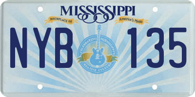 MS license plate NYB135