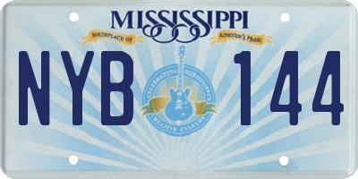 MS license plate NYB144