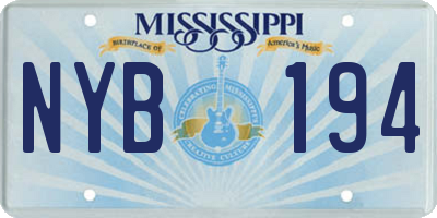 MS license plate NYB194