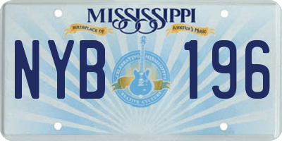 MS license plate NYB196