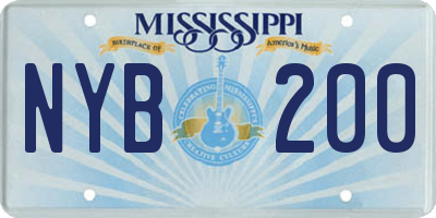 MS license plate NYB200