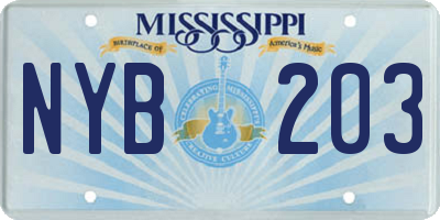 MS license plate NYB203