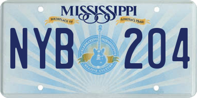 MS license plate NYB204