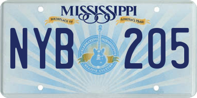 MS license plate NYB205
