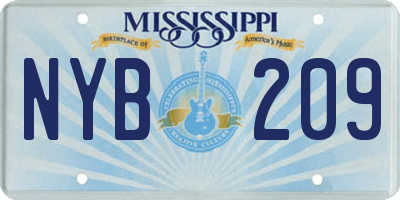 MS license plate NYB209