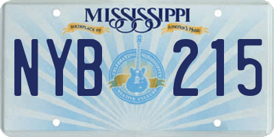 MS license plate NYB215