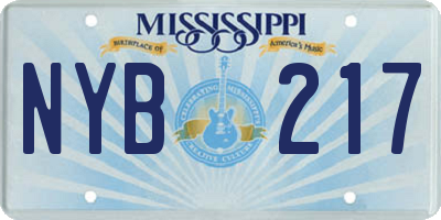 MS license plate NYB217