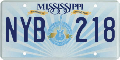 MS license plate NYB218