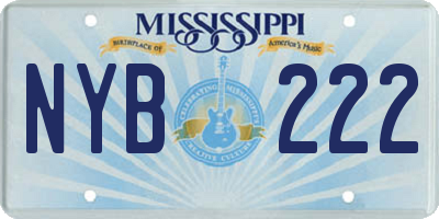MS license plate NYB222