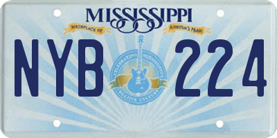 MS license plate NYB224