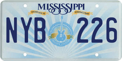 MS license plate NYB226