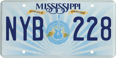 MS license plate NYB228