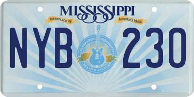 MS license plate NYB230