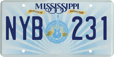 MS license plate NYB231