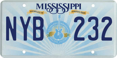 MS license plate NYB232