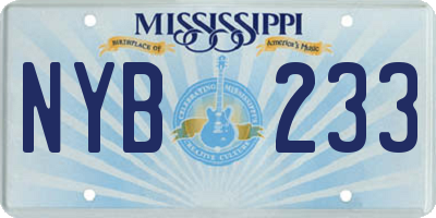 MS license plate NYB233