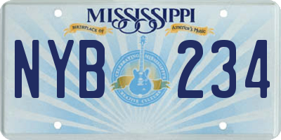 MS license plate NYB234