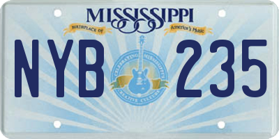 MS license plate NYB235