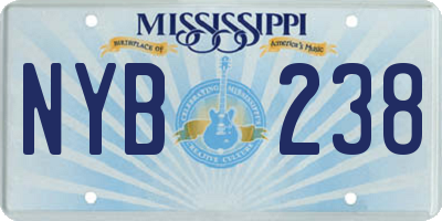 MS license plate NYB238