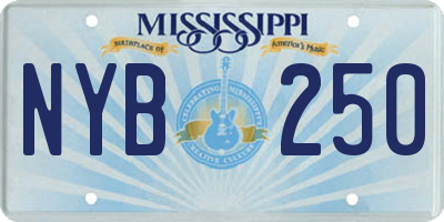 MS license plate NYB250