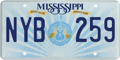 MS license plate NYB259