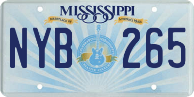 MS license plate NYB265