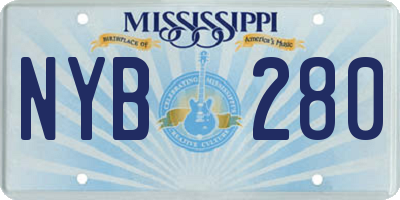 MS license plate NYB280