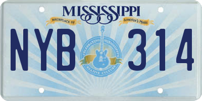 MS license plate NYB314