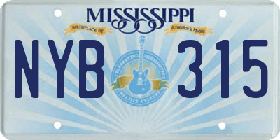 MS license plate NYB315