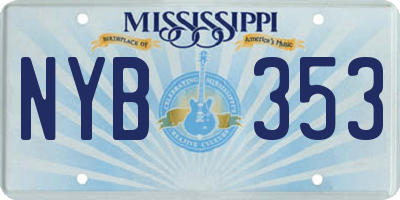 MS license plate NYB353
