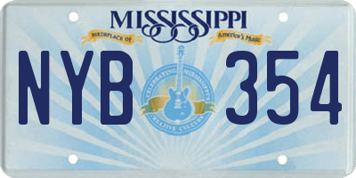 MS license plate NYB354