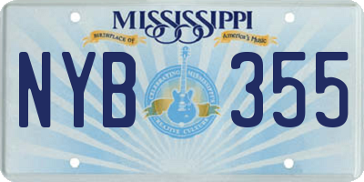 MS license plate NYB355