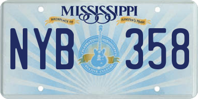 MS license plate NYB358