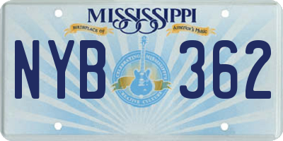 MS license plate NYB362