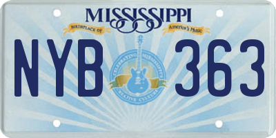 MS license plate NYB363