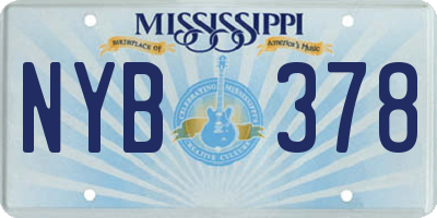 MS license plate NYB378