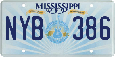 MS license plate NYB386