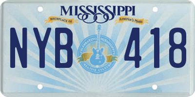 MS license plate NYB418