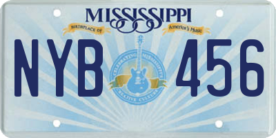 MS license plate NYB456