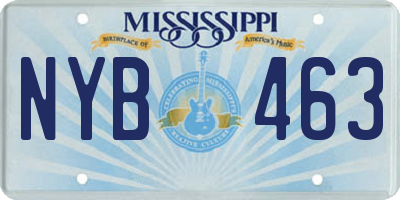 MS license plate NYB463